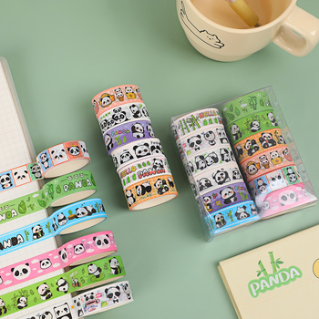 Set Panda Series Washi Tape – Motive de desene animate pentru decorarea jurnalului DIY, 12 role