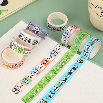 Set Panda Series Washi Tape – Motive de desene animate pentru decorarea jurnalului DIY, 12 role