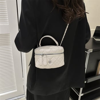 Minimalistička kutija torbica s lančanim remenom i romboidnim uzorkom, mala ženska crossbody torba, 2023. model