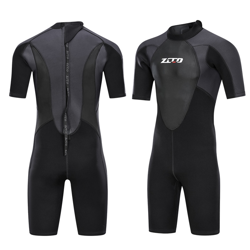 ZCCO muški 3 mm jednocjelni wetsuit s kratkim rukavima za potapanje, toplinska zaštita zimi