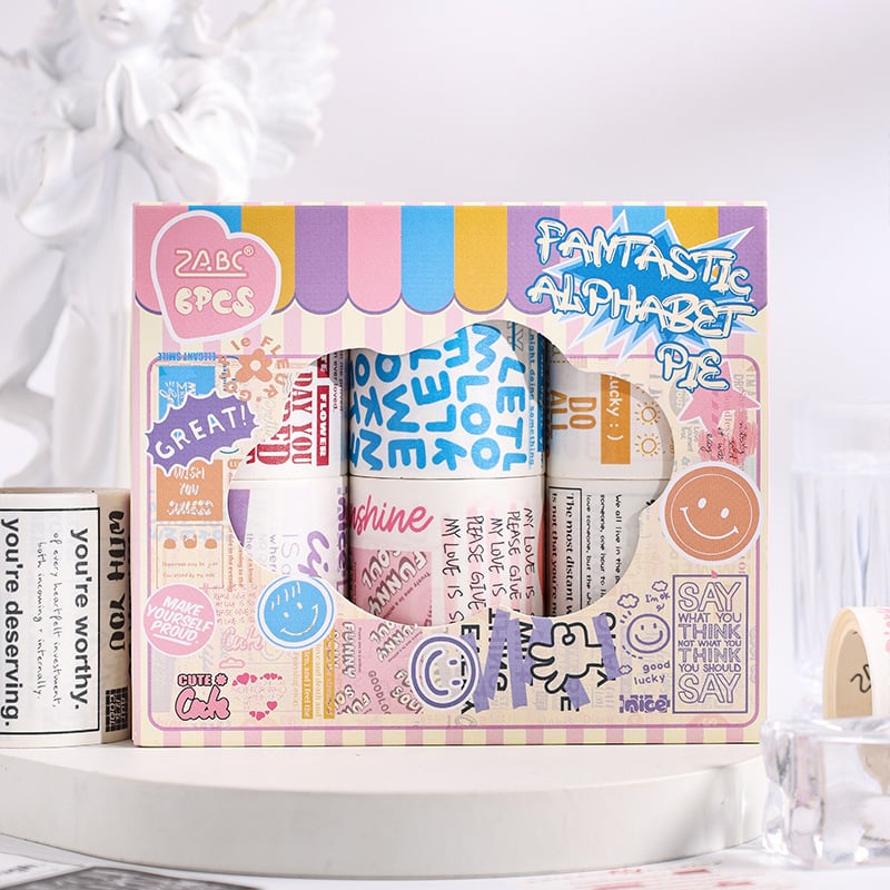 Jurnal cu alfabet fantastic și set de bandă Washi cu autocolante DIY