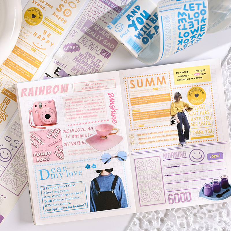 Jurnal cu alfabet fantastic și set de bandă Washi cu autocolante DIY