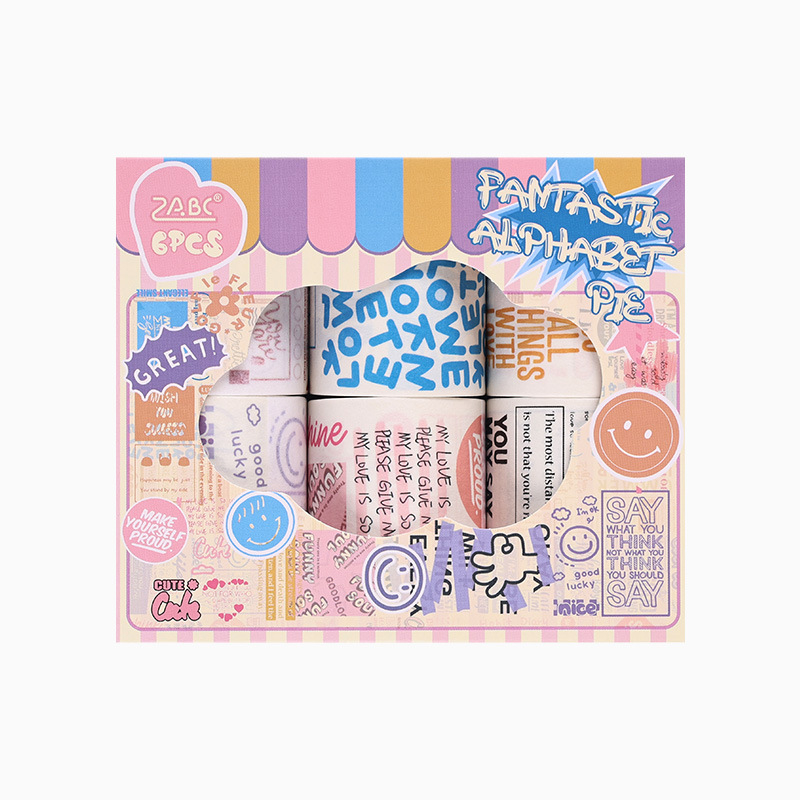 Jurnal cu alfabet fantastic și set de bandă Washi cu autocolante DIY