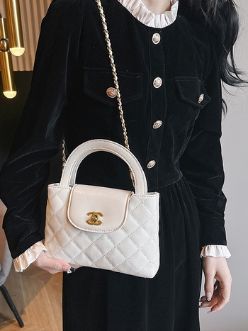 Ženska torbica s lancem, dijamantno prešiven dizajn, ručka i remen za ramena ili crossbody — 2025 novi model, luksuzan stil