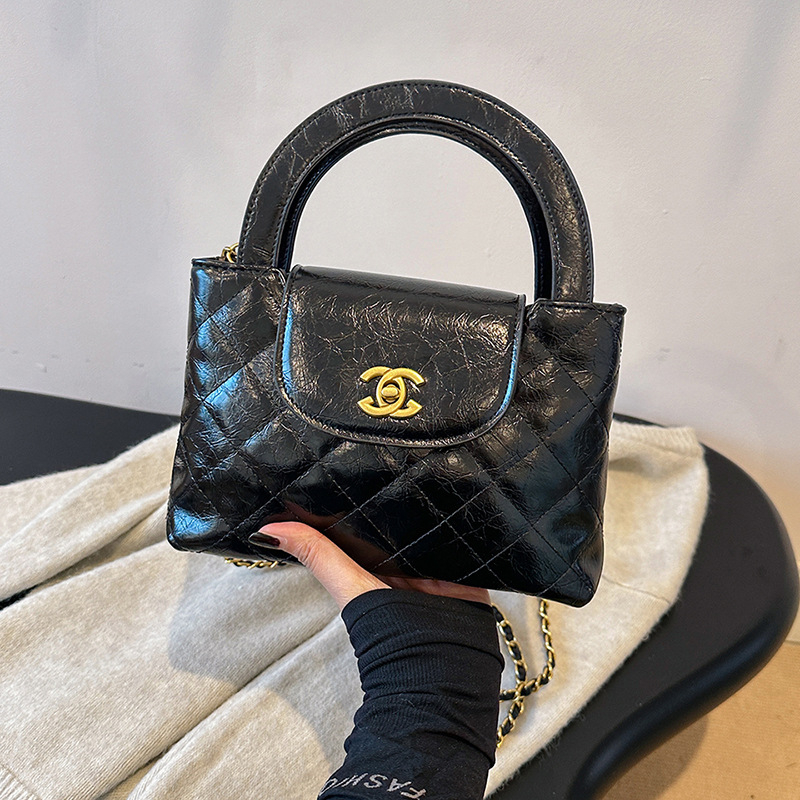 Ženska torbica s lancem, dijamantno prešiven dizajn, ručka i remen za ramena ili crossbody — 2025 novi model, luksuzan stil