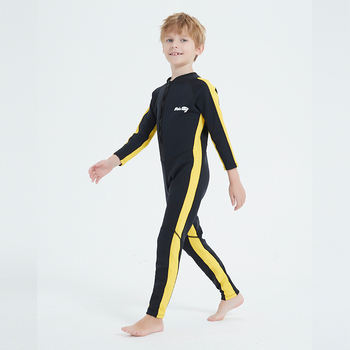 Dječji topli cijeli kostim za ronjenje 1,5 mm, Bruce Lee stil, žuti UV zaštitni plivački kostim