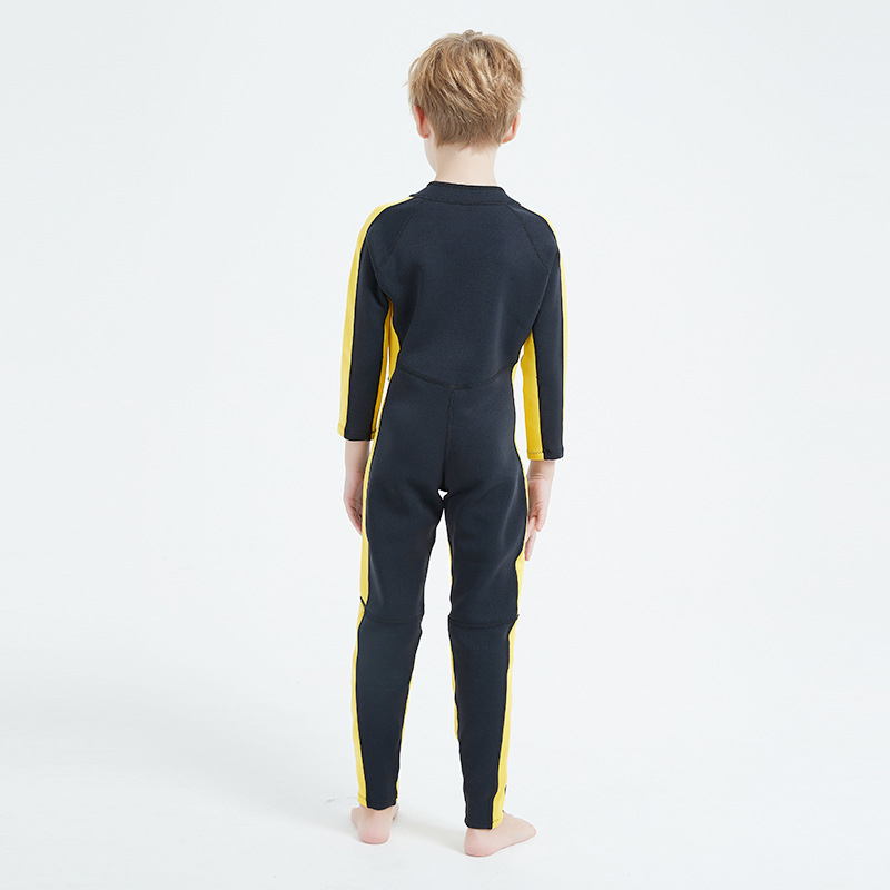 Dječji topli cijeli kostim za ronjenje 1,5 mm, Bruce Lee stil, žuti UV zaštitni plivački kostim