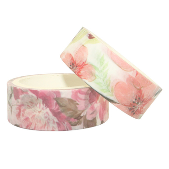 Bandă washi cu design floral, bandă de hârtie DIY ce se rupe manual, 4 m × 15 mm, personalizabilă
