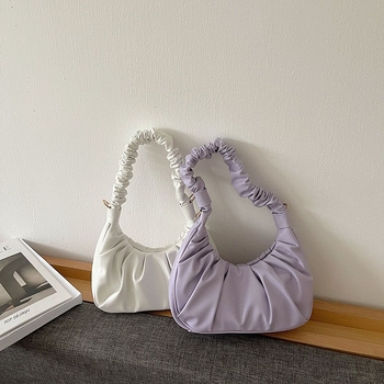 Ženska torbica ispod pazuha s plisom u oblaku, mini baguette torba, korejskog stila, crossbody