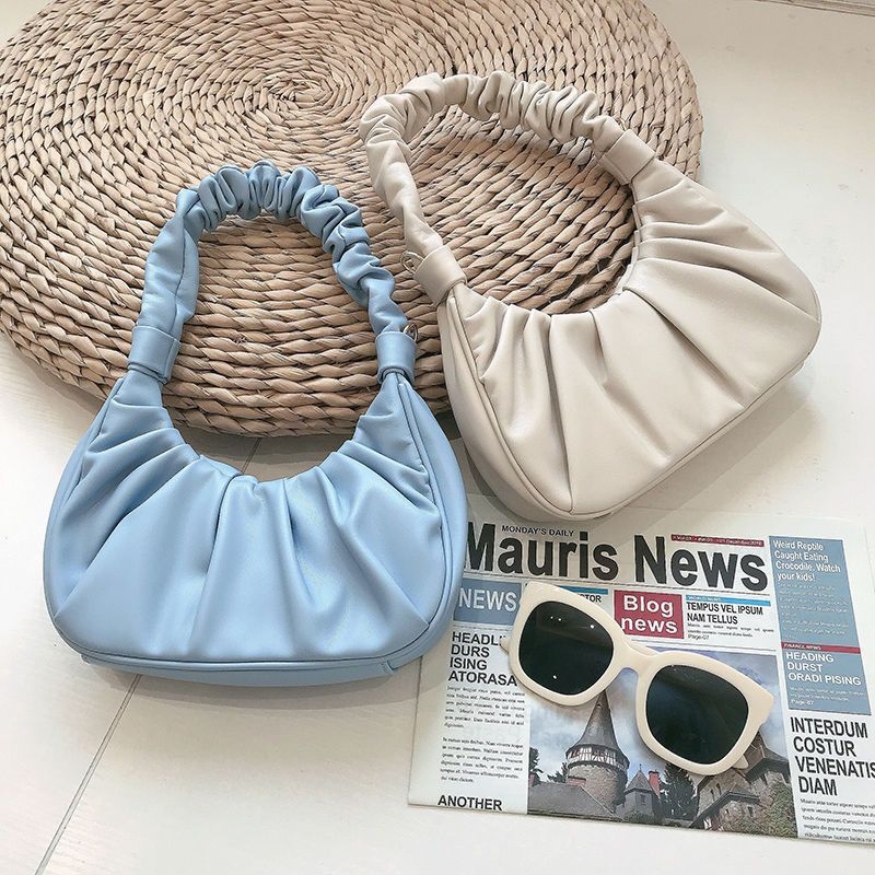 Ženska torbica ispod pazuha s plisom u oblaku, mini baguette torba, korejskog stila, crossbody