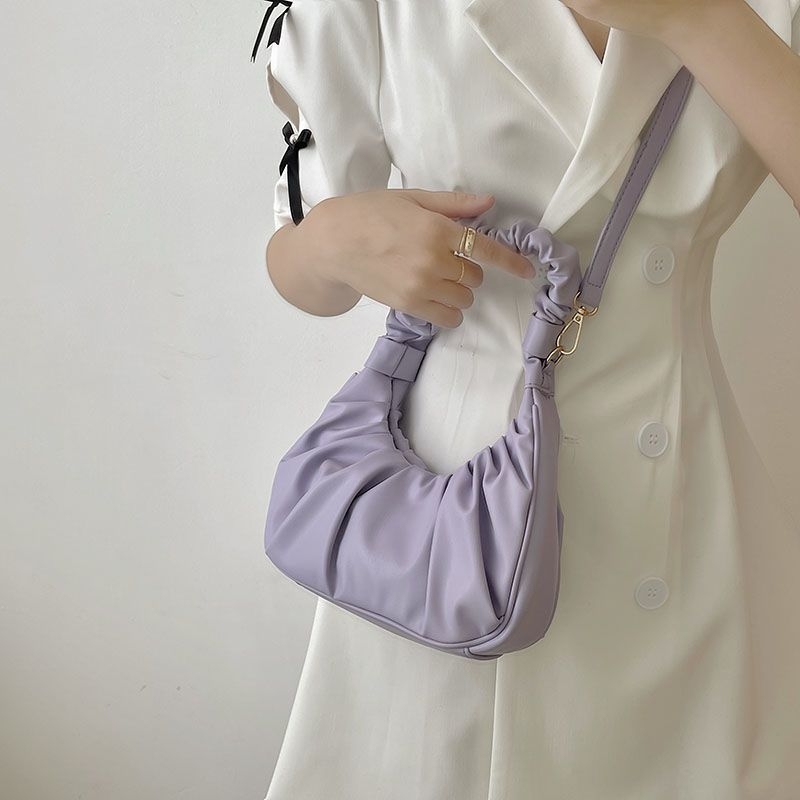 Ženska torbica ispod pazuha s plisom u oblaku, mini baguette torba, korejskog stila, crossbody