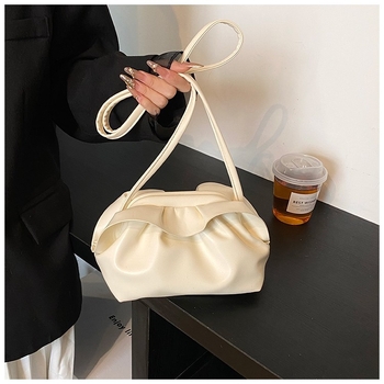 Ženska plisirana torba u oblacnom dizajnu, velika zapremina, mekana kožna tekstura, torba za rame ili crossbody