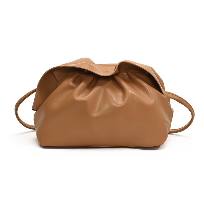 Ženska plisirana torba u oblacnom dizajnu, velika zapremina, mekana kožna tekstura, torba za rame ili crossbody