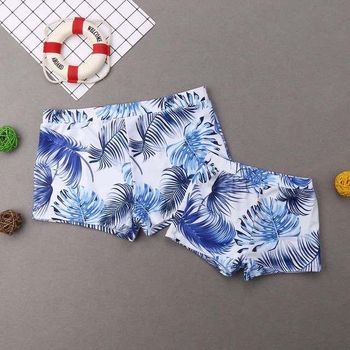 Porodični kupaći kostim s volanima za odrasle i djecu — bikini, gaćice i plavi šorts od poliestera