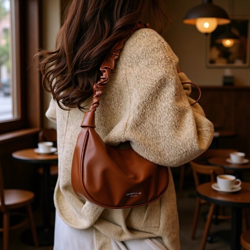 2025 nova plisirana torbica za rame s velikim kapacitetom, crossbody dumpling torba, moderna i svestrana ženska torba