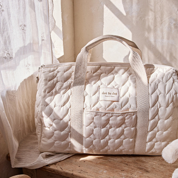 Torba za mamu s velikim kapacitetom – pamuk torba za pelene, Boston stil, s remenom preko ramena ili crossbody remenom za svakodnevnu uporabu i putovanja