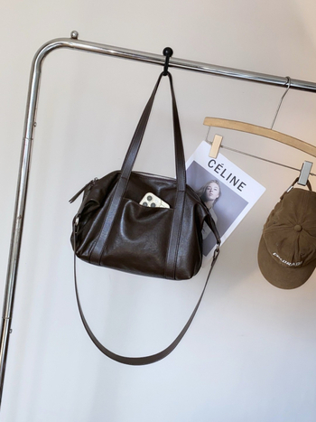 Torba tote od prave kože, 2025 novi model, Boston stil, mogućnost nošenja preko ramena ili u ruci, velika kapaciteta, ženska torba za rame