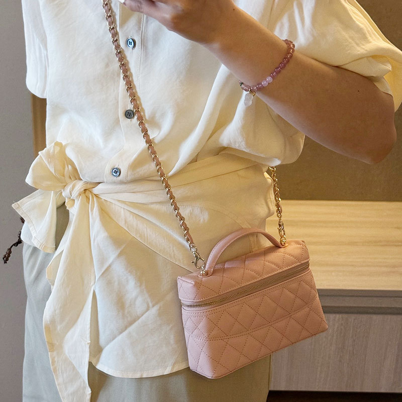Gu Shiya Mini kutija od prave kože kavijar - mala crossbody torba, Lunch-box stil, prava koža, zatvarač, svakodnevna upotreba, proljeće 2025