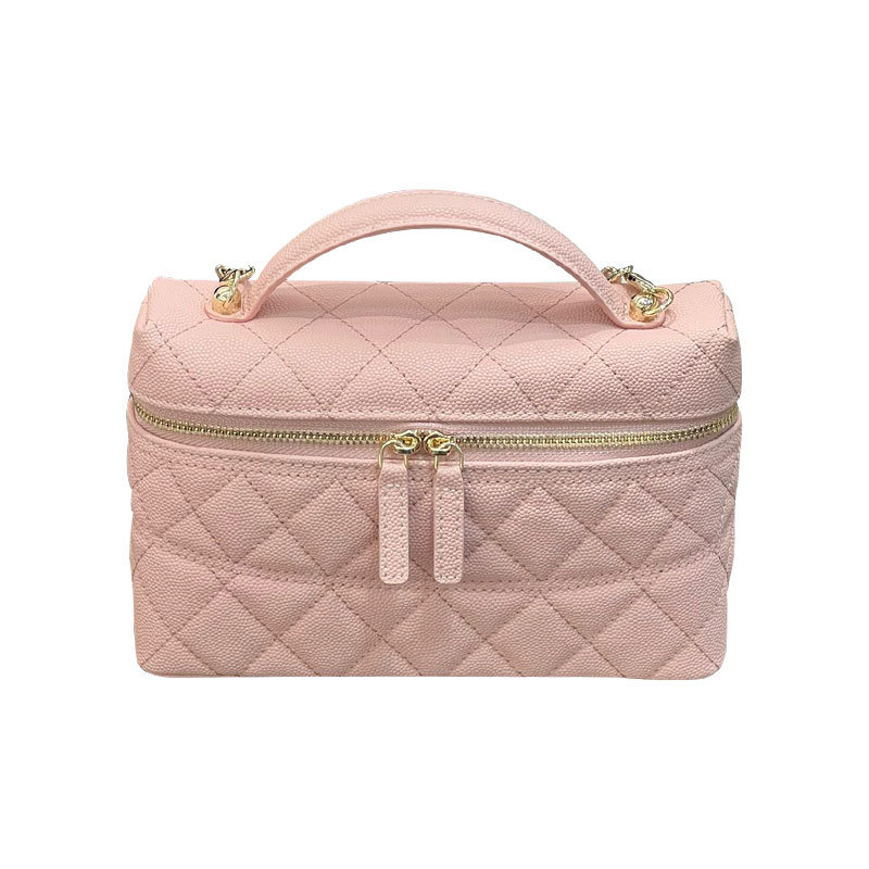 Gu Shiya Mini kutija od prave kože kavijar - mala crossbody torba, Lunch-box stil, prava koža, zatvarač, svakodnevna upotreba, proljeće 2025