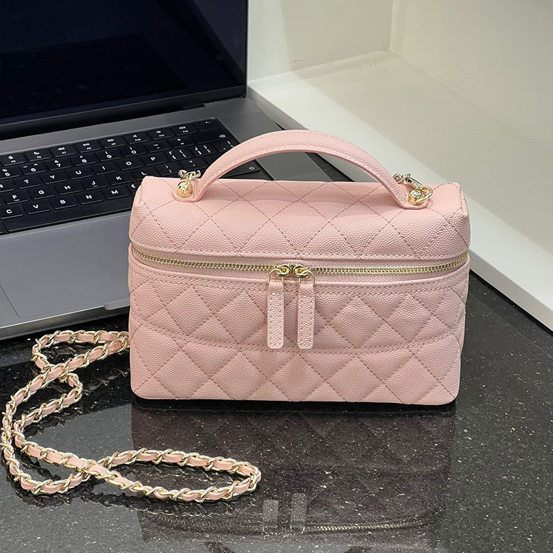 Gu Shiya Mini kutija od prave kože kavijar - mala crossbody torba, Lunch-box stil, prava koža, zatvarač, svakodnevna upotreba, proljeće 2025