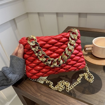 2024 korejskog stila plisirana lančana torbica za žene, mala kvadratna crossbody torba