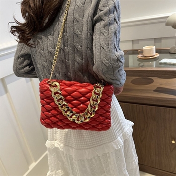 2024 korejskog stila plisirana lančana torbica za žene, mala kvadratna crossbody torba