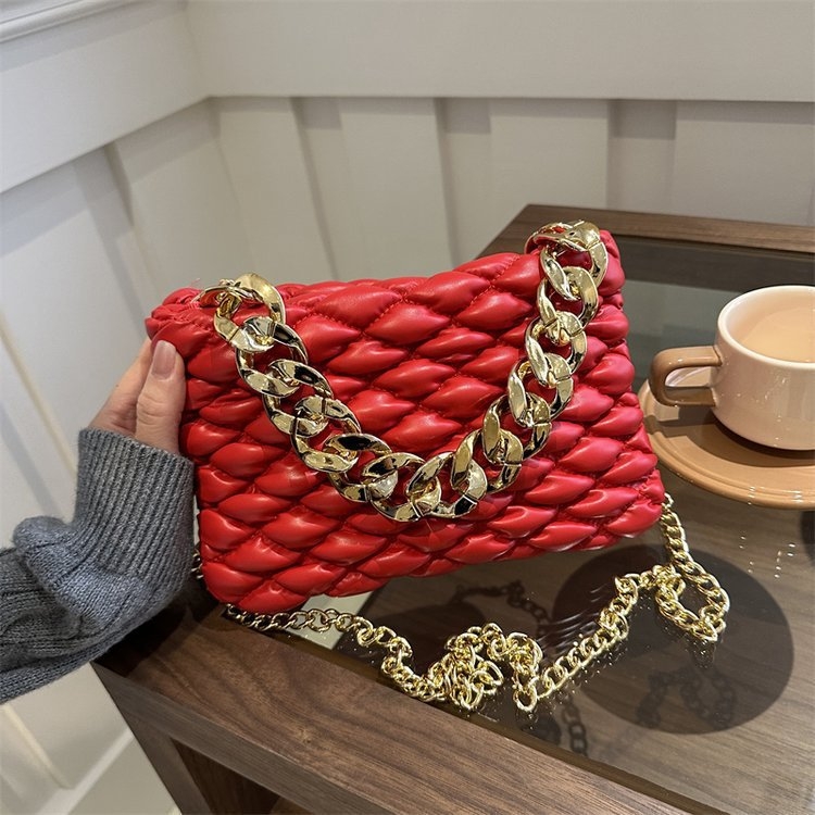 2024 korejskog stila plisirana lančana torbica za žene, mala kvadratna crossbody torba