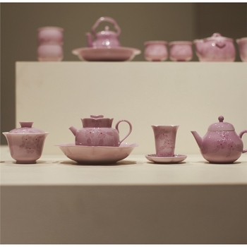 Yunxia Purple – Set de ceai tradițional chinezesc cu gaiwan și ceainic din ceramică mov