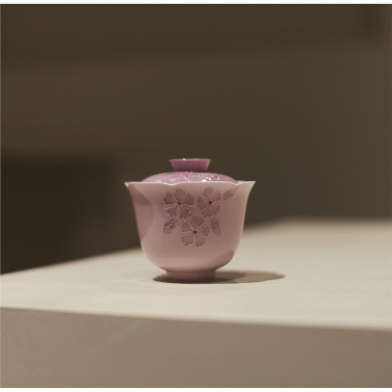 Yunxia Purple – Set de ceai tradițional chinezesc cu gaiwan și ceainic din ceramică mov