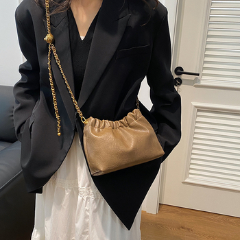 Ženska mini torba s kaišem, vintage stil, luksuzna crossbody s lancem, dizajn Cloud