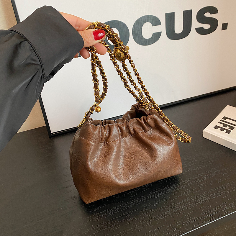 Ženska mini torba s kaišem, vintage stil, luksuzna crossbody s lancem, dizajn Cloud