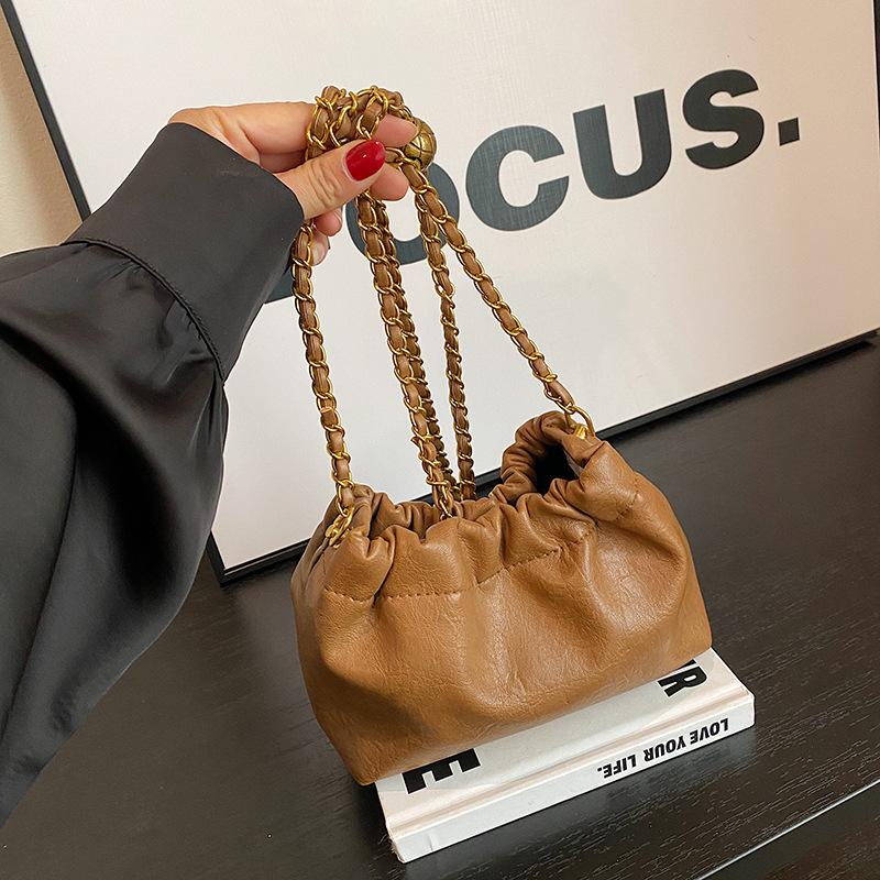 Ženska mini torba s kaišem, vintage stil, luksuzna crossbody s lancem, dizajn Cloud