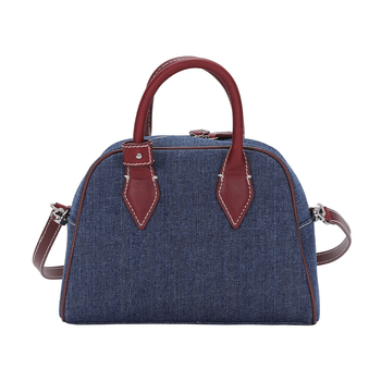 Ženska denim torba Boston stil sa širokom naramenicom, retro casual stil