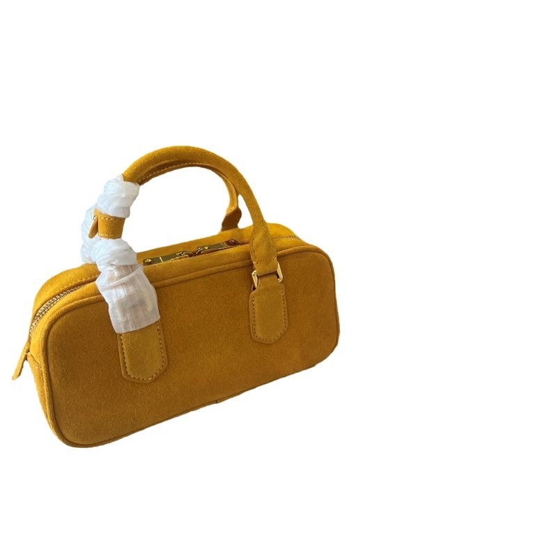 Jesenzimska torba bowling od nubuka kože, prava koža, preko ramena ili crossbody, mala veličina, za žene, 2024