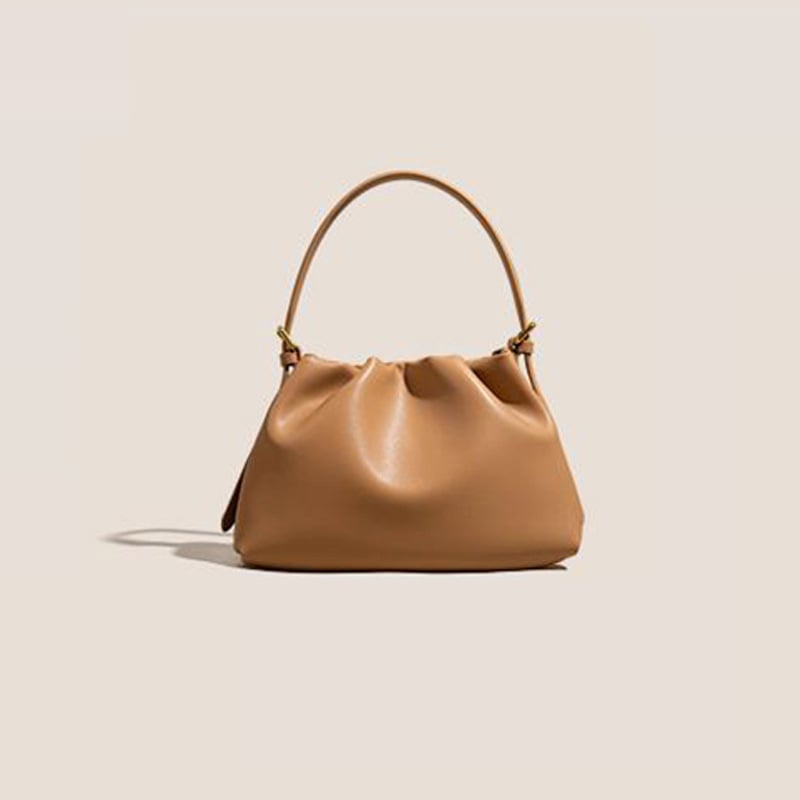 HD Ženska torbica od kože prvog sloja — Cloud Bag srednje veličine, crossbody torba, gradski minimalistički stil, magnetska kopča