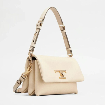 Ženska kožna torbica, mala kvadratnog oblika, velika T kopča, crossbody