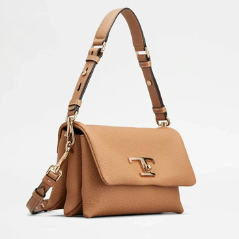 Ženska kožna torbica, mala kvadratnog oblika, velika T kopča, crossbody