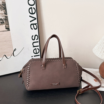 PU kožna ženska crossbody torba, retro stil, dizajn blok boja, oblik jastuka, model 2026, torba Boston