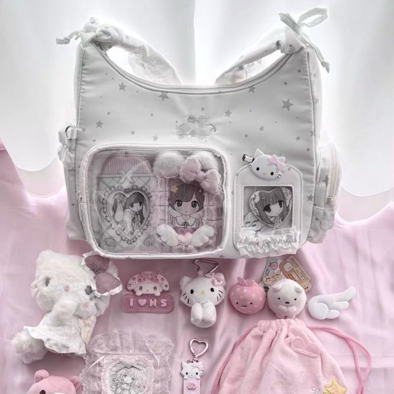 2025 novi model studentske Ita torbe Boston stil, mali kapacitet, korejskog stila, crossbody torba s jednim ramom, 2D anime torba