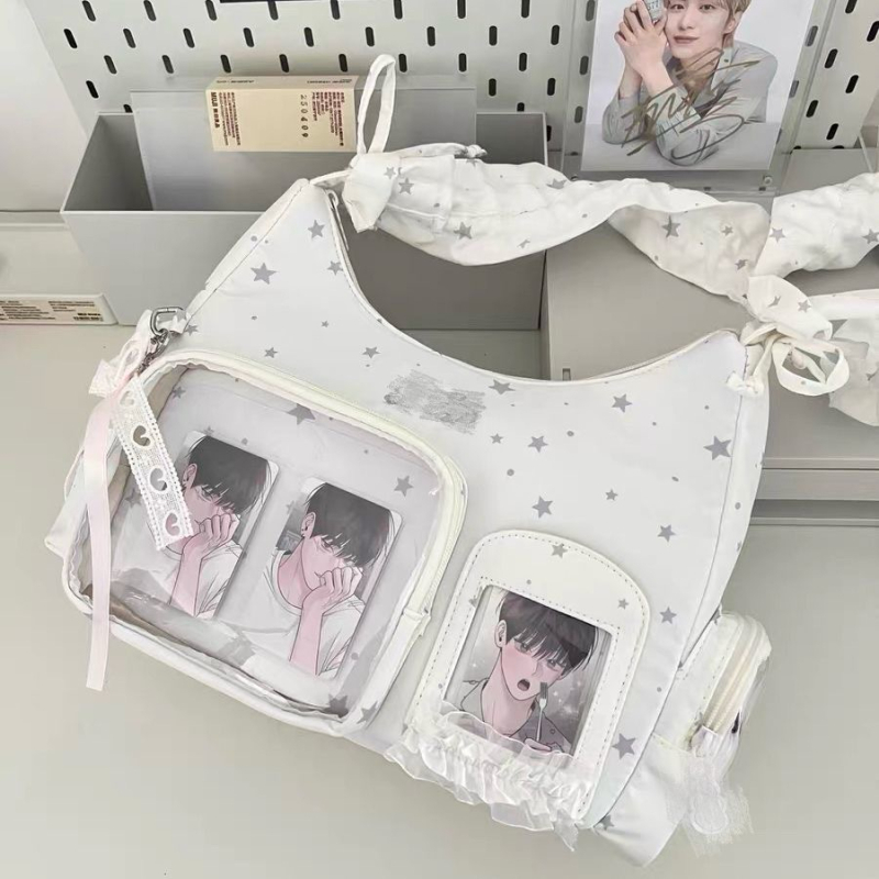 2025 novi model studentske Ita torbe Boston stil, mali kapacitet, korejskog stila, crossbody torba s jednim ramom, 2D anime torba