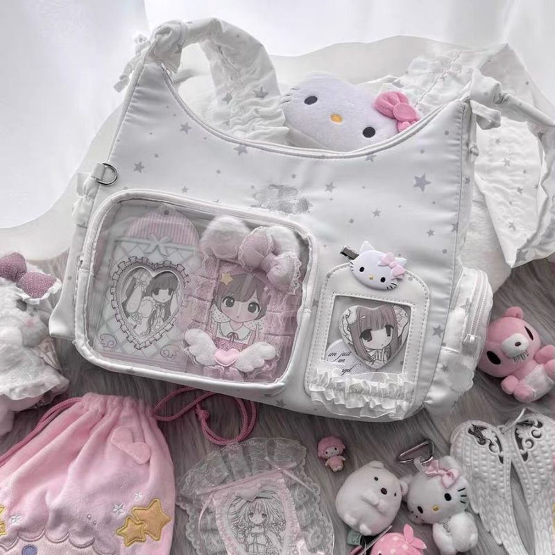 2025 novi model studentske Ita torbe Boston stil, mali kapacitet, korejskog stila, crossbody torba s jednim ramom, 2D anime torba