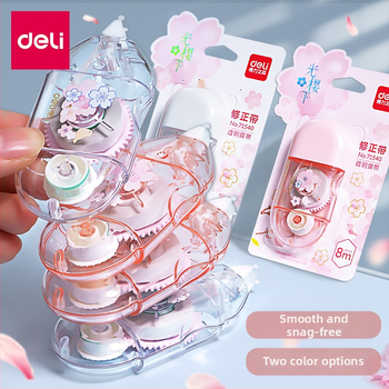 Deli 71540 Bandă de corecție mini, cu flori de cireș, roz drăguț