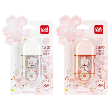 Deli 71540 Bandă de corecție mini, cu flori de cireș, roz drăguț
