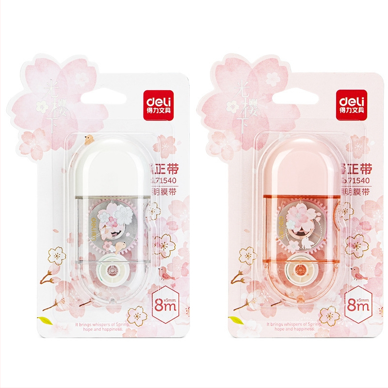 Deli 71540 Bandă de corecție mini, cu flori de cireș, roz drăguț