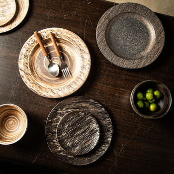 Vas ceramic japoneze: bol orez, bol pentru supă și tăiței, veselă ceramică vintage, tavă dreptunghiulară, farfurie pentru gyoza, veselă de masă casnică