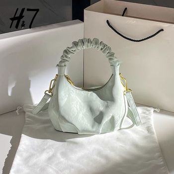 Mini plisirana torbica u obliku oblaka - unisex, poliester, crossbody/ručna torba, proljeće 2024