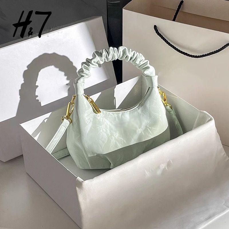 Mini plisirana torbica u obliku oblaka - unisex, poliester, crossbody/ručna torba, proljeće 2024
