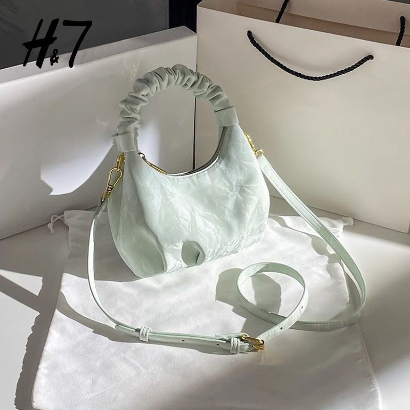 Mini plisirana torbica u obliku oblaka - unisex, poliester, crossbody/ručna torba, proljeće 2024