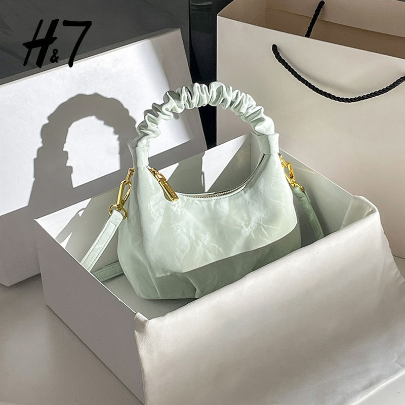 Mini plisirana torbica u obliku oblaka - unisex, poliester, crossbody/ručna torba, proljeće 2024