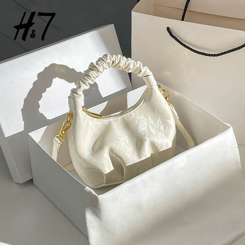 Mini plisirana torbica u obliku oblaka - unisex, poliester, crossbody/ručna torba, proljeće 2024